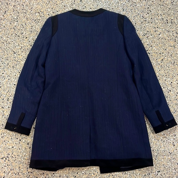 KARL LAGERFELD PARIS COAT TWEED & VELVET TRIM - Picture 2 of 6